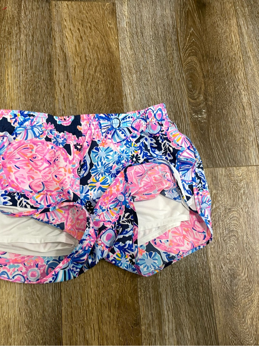 Lilly Pulitzer Pink & Blue Floral Athletic Shorts - Picture 8 of 8